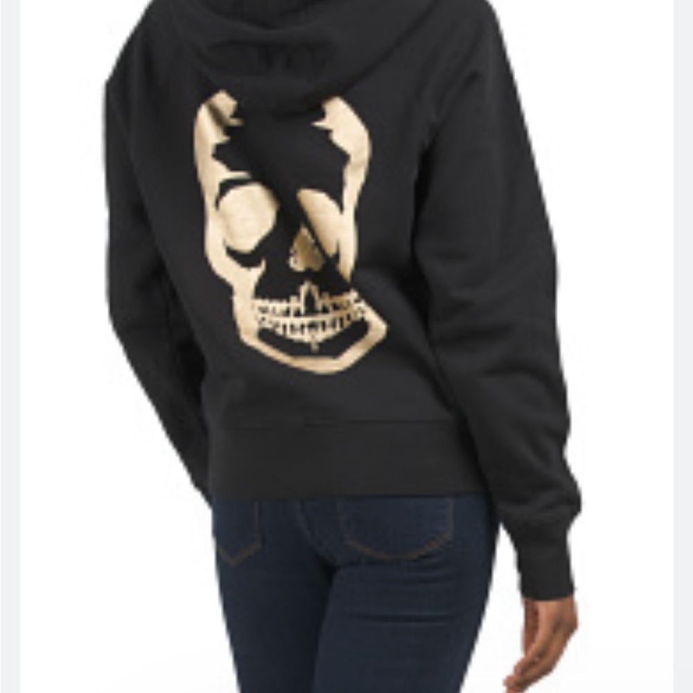 Zadig & Voltaire Clipper Skull Foil Hoodie Sweatshirt size M